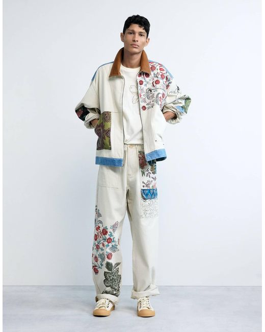 Manteau effet patchwork Desigual pour homme en coloris White