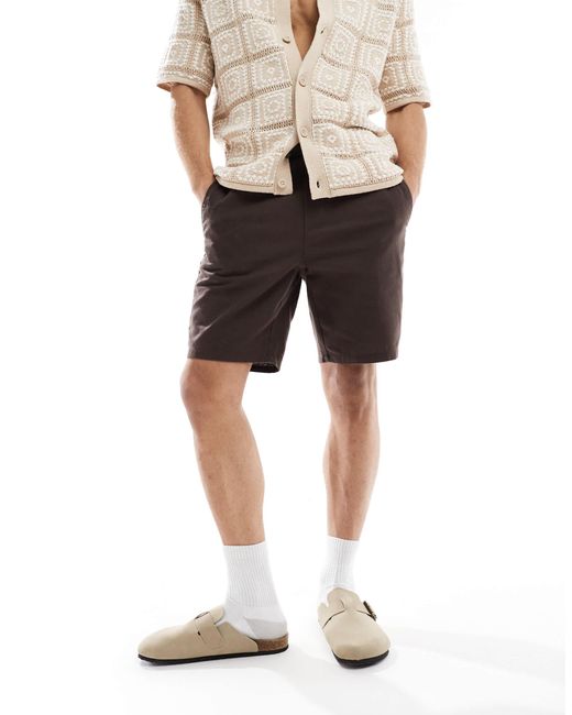 Short noué à la taille en lin mélangé Only & Sons pour homme en coloris Natural