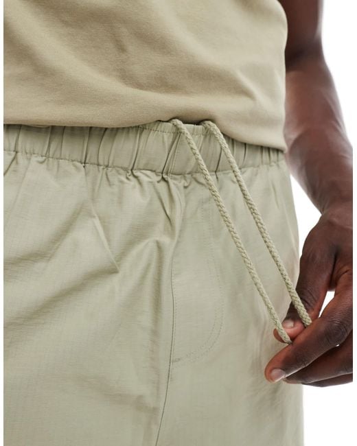 ASOS – lange ripstop-shorts in White für Herren