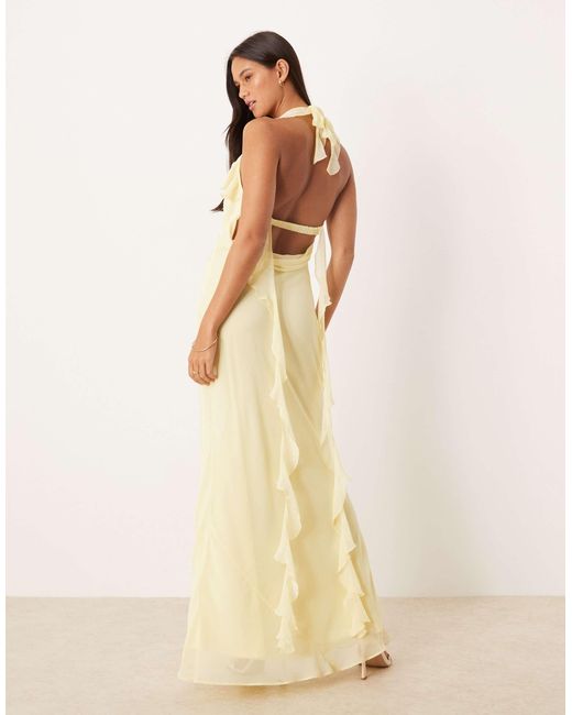 ASOS Natural – midi-trägerkleid aus chiffon