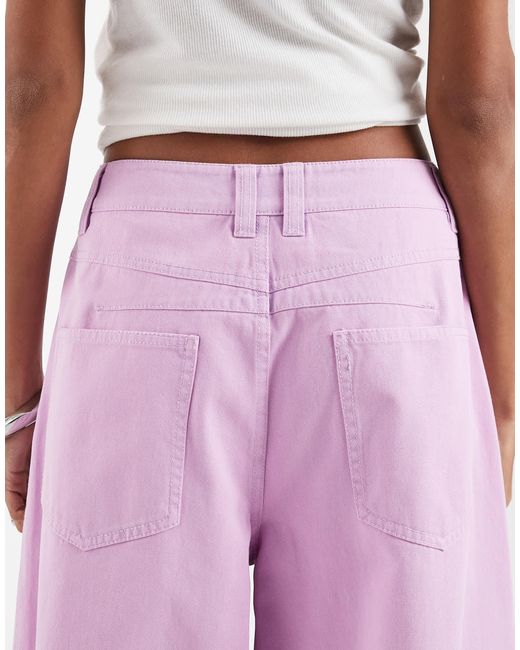 ASOS Pink Barrel Pants With Washed Effect