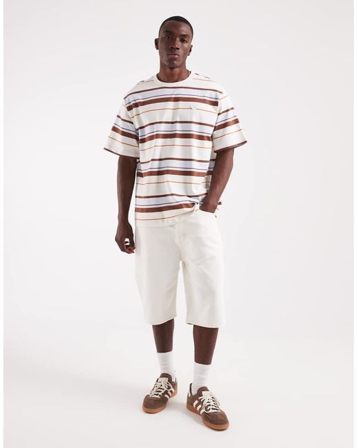 Adidas Originals White Relaxed Striped T-shirt