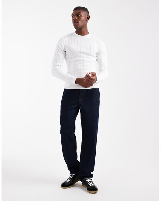 ASOS Blue 2 Pack Muscle Fit Rib Knit T-shirts for men