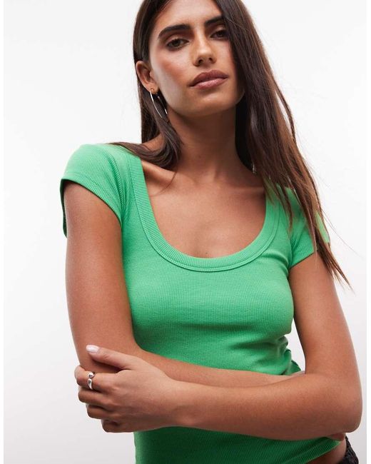 Collusion Green Scoop Neck Baby Tee
