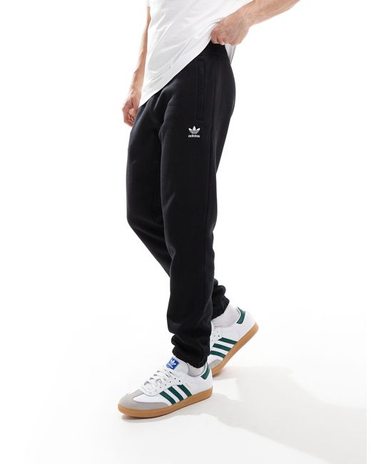 Adidas Originals Black Trefoil Essentials Joggers for men