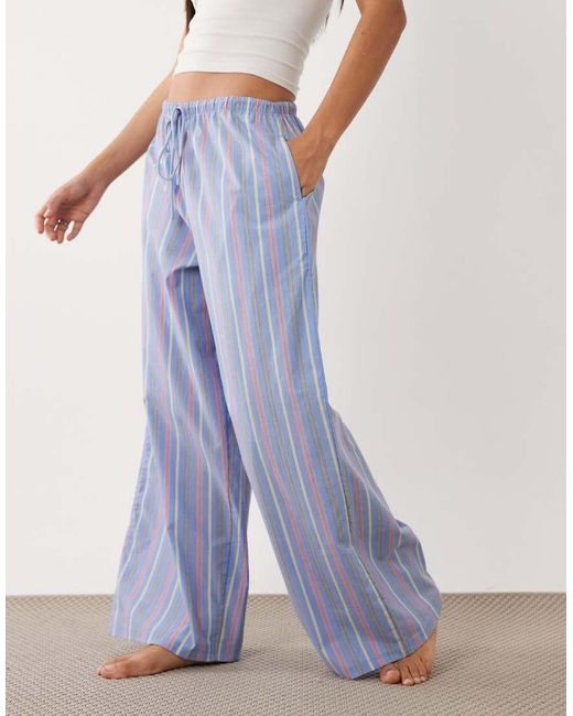 ASOS Blue Fine Stripe Woven Pyjama Trouser