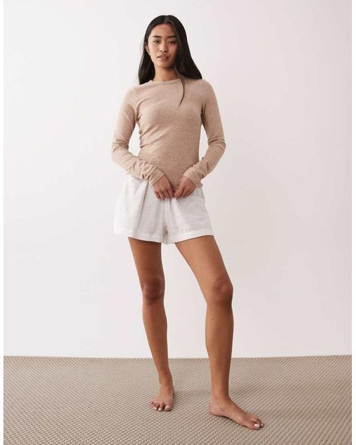 Abercrombie & Fitch Natural Crew Neck Lounge Top