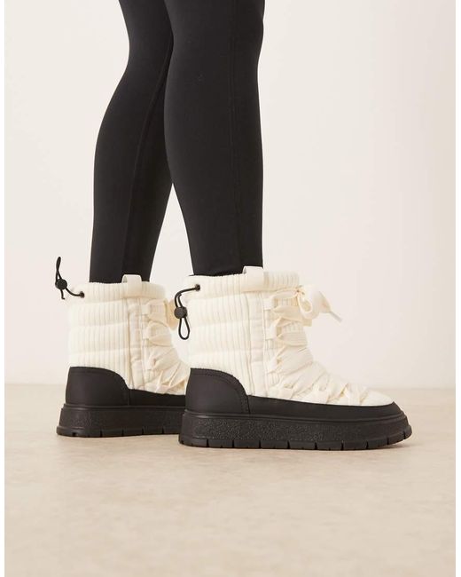 ASOS Natural Arrow Nylon Lace Up Snow Boot