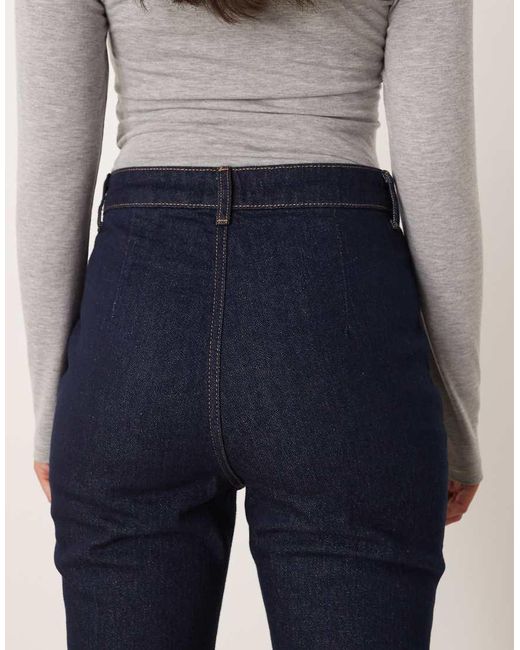 ASOS Blue Super High Waist Flare Jean With Comfort Stretch