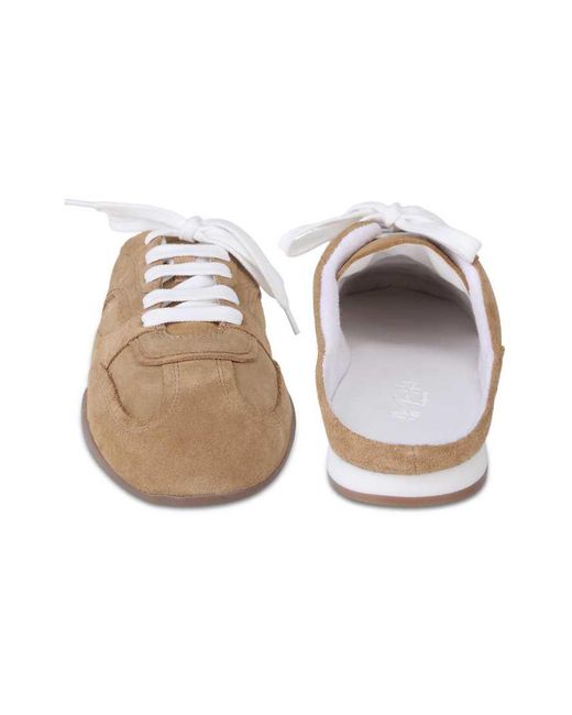 OFF THE HOOK Brown Marlene Suede Lace-Up Backless Sneaker Mules