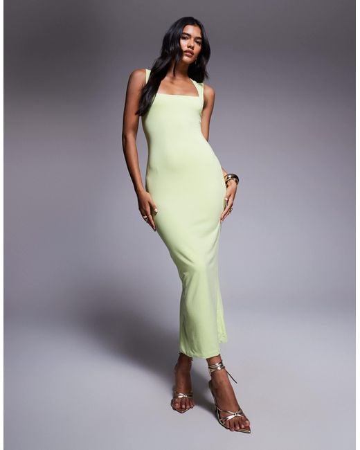 Oh Polly Ainslee Square Neck Midaxi Dress in Green | Lyst Oh Polly Ainslee Square Neck Midaxi Dress in Green | Lyst