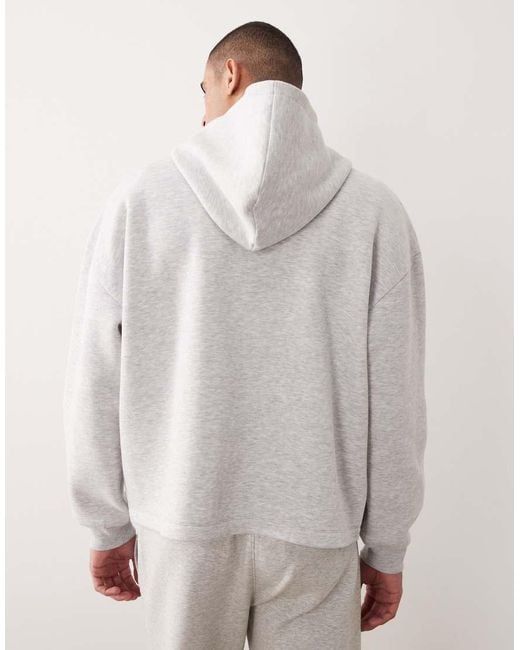 ASOS Gray Extreme Oversized Hoodie With Fixed Hem for men