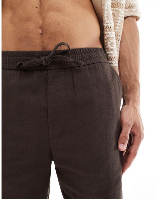 Short noué à la taille en lin mélangé Only & Sons pour homme en coloris Natural