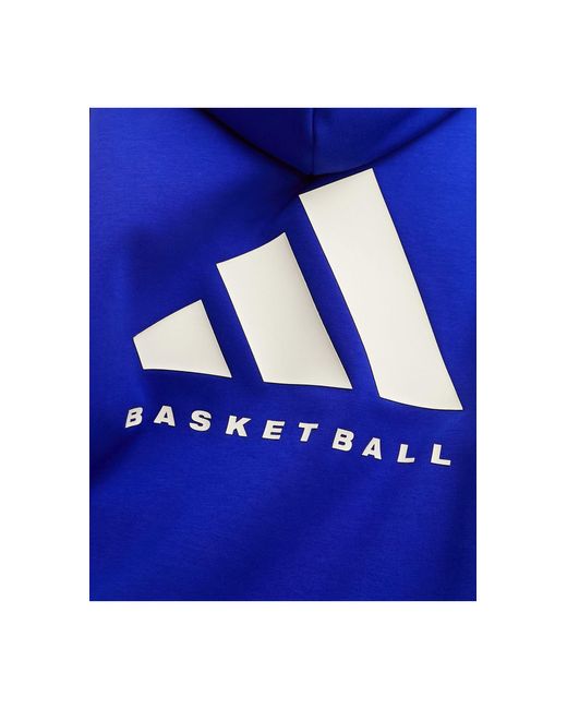 Adidas Originals Blue Adidas Basketball Hoodie