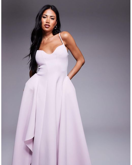 ASOS Purple – midikleid aus neoprenartigem stoff