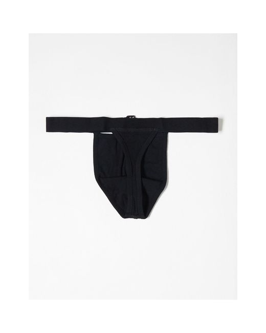 ASOS Black Thong With Front Strap for men