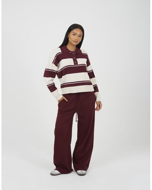 Brave Soul Red Wide Leg Joggers