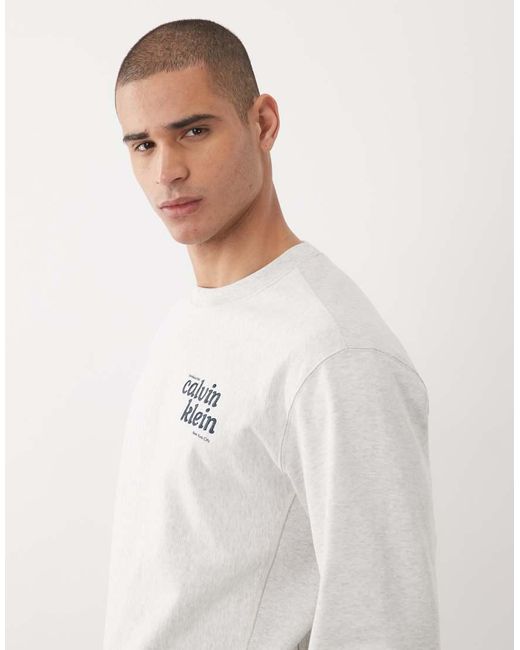 Calvin Klein White Graphic Sweatshirt for men