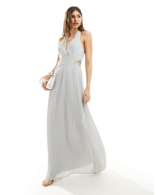white christmas dresses Women's Bohemian Spring Sleeveless Grey Halter Maxi Dress