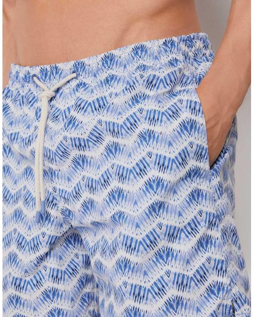 Calzedonia Blue Patterned Swim Shorts Formentera for men
