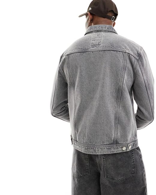 New Look Gray Denim Jacket for men