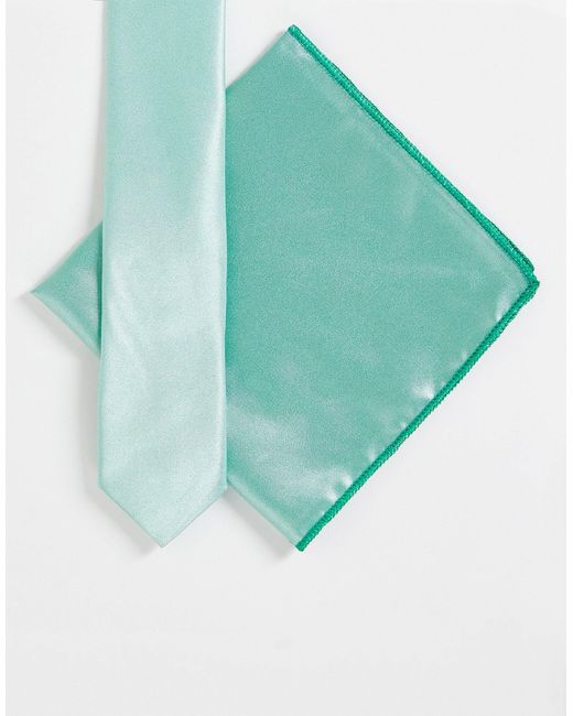 Bolongaro Trevor – set mit schmaler krawatte und einstecktuch in Green für Herren
