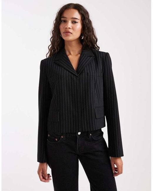 French Connection Black Cropped Blazer
