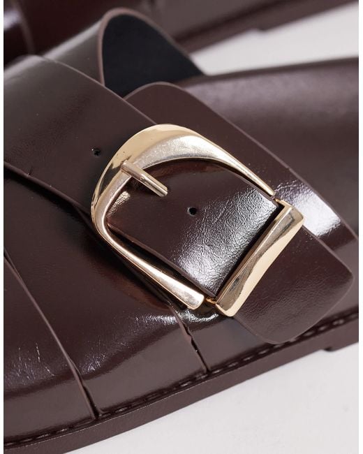 ASOS Brown Freeway Double Strap Slides