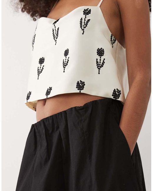 Mango White 100% Cotton A Line Midi Skirt