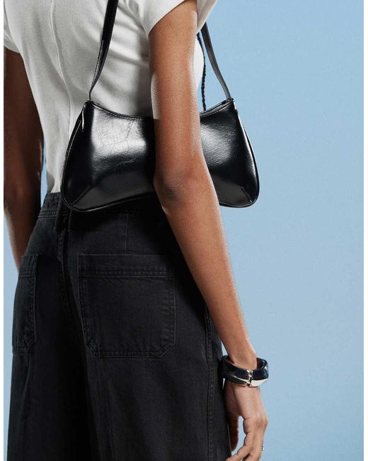 Vaqueros Negros De Pernera Ancha Con Botones Dorados Emma De Mango de color Blue