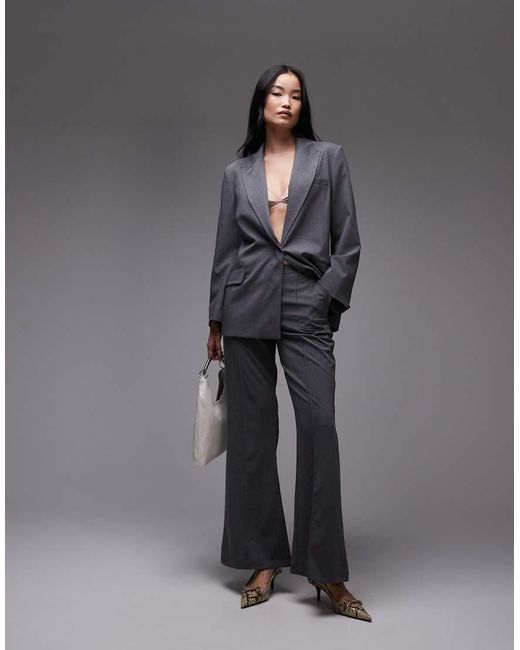 Pantalones De Sastre De Corte Acampanado De (Parte De Un Conjunto) ASOS de color Gray