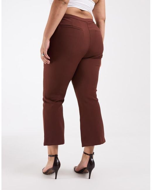 ASOS Brown Curve Tailored Kick Flare Trouser