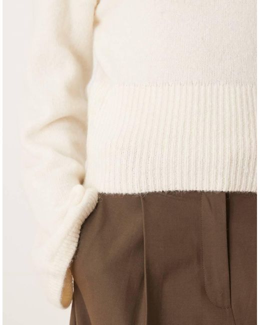 Gina Tricot Natural Wide Sleeve Knitted Sweater