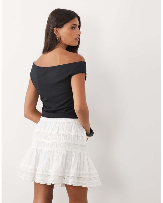 ASOS White Lace Insert Mini Skirt