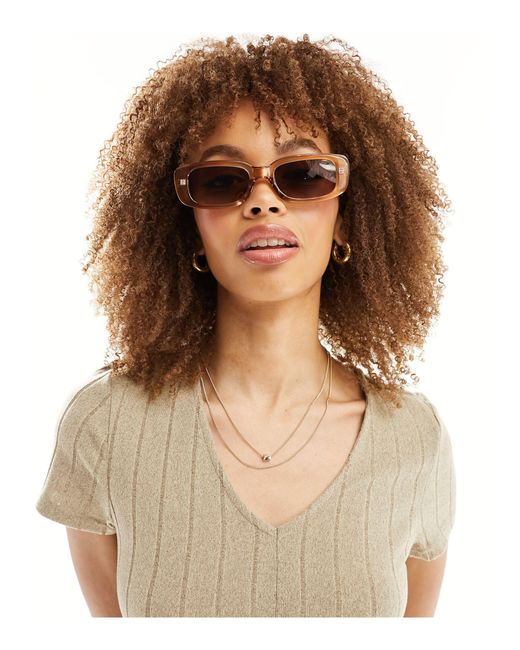 Aire Brown Ceres Rectangle Sunglasses