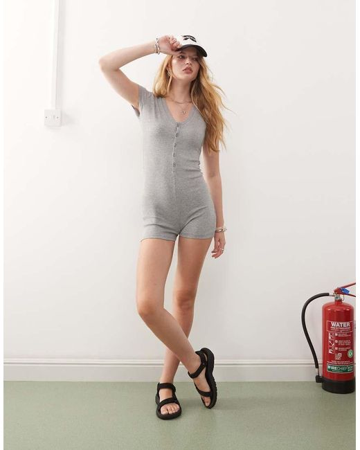 Collusion Geribbelde Romper in het Multicolor