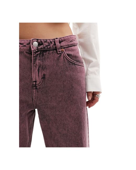 Monki White – naoki – locker geschnittene jeans mit niedrigem bund