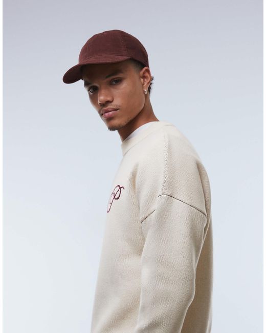 Prohibited – kastiger oversize-pullover in Natural für Herren