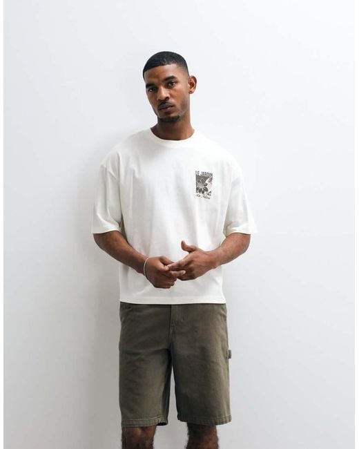 ASOS White Boxy Oversized T-shirt With Floral Back Graphic for men