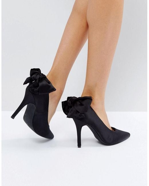 New Look Black Bow Back Court Shoe