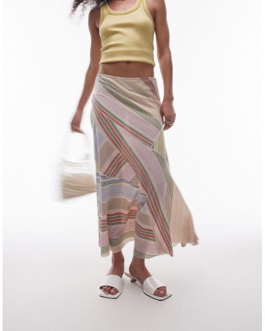 TOPSHOP Multicolor Laundered Cutabout Midi Skirt