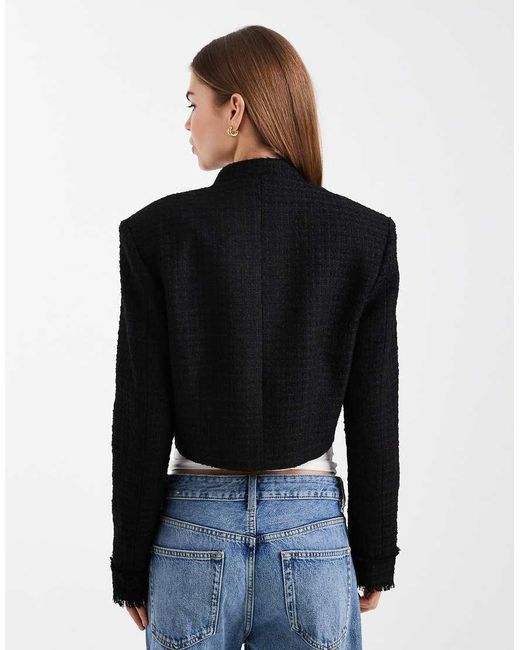 ASOS Black Wrap Lapel Cropped Blazer