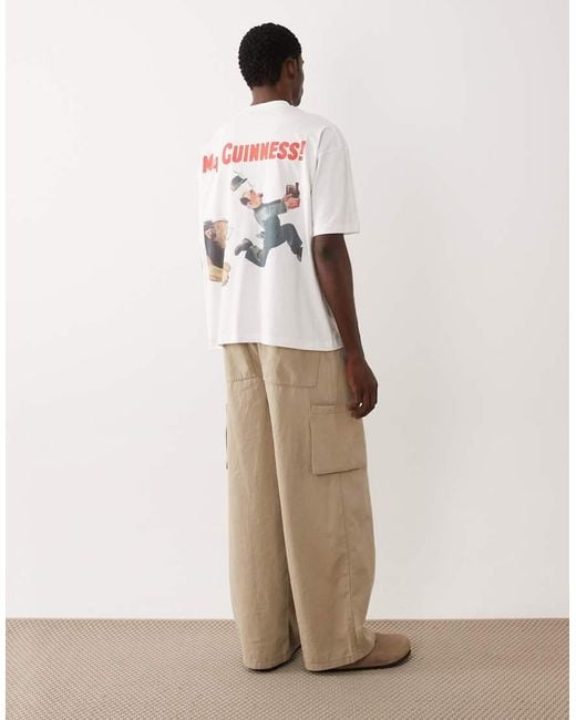 ASOS White Oversized T-shirt With Guinness Print for men