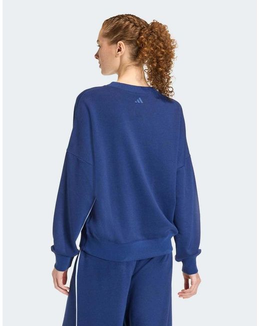Adidas Originals Blue Sweatshirt With Embroidered Graphic