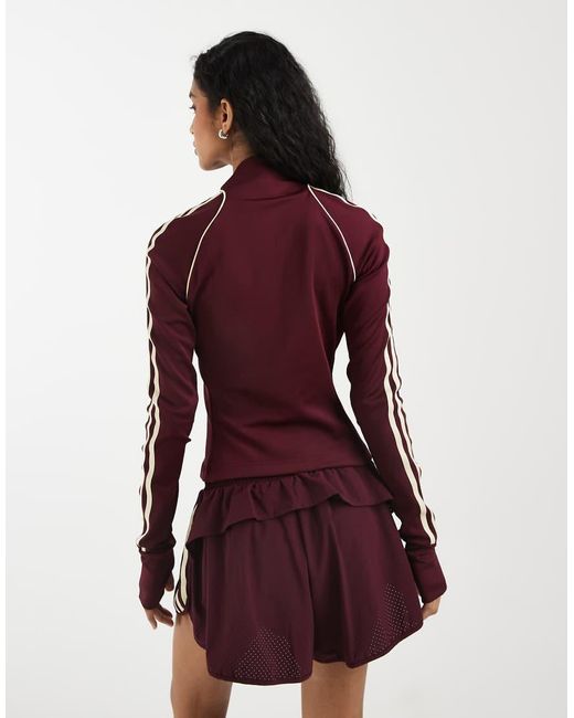 Adidas Originals Red Adidas Originals Sport Zip Thru Top