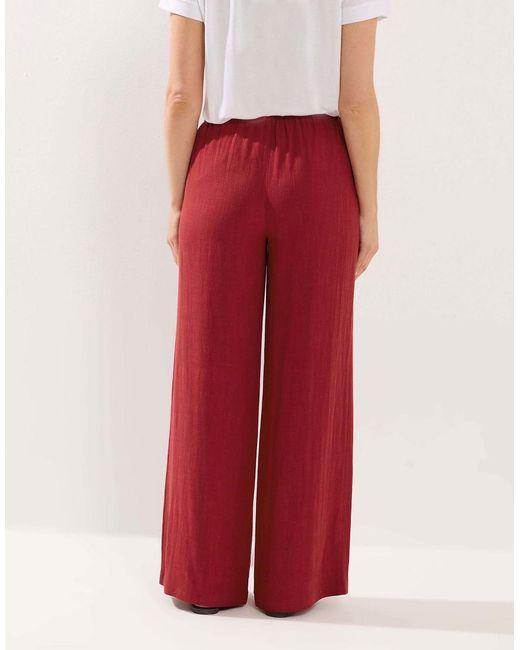 Long Tall Sally Red Wide Leg Linen Trousers