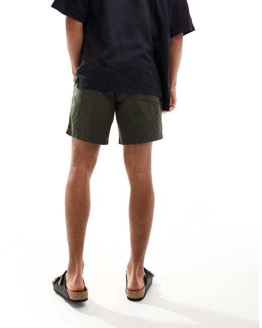 ASOS Green Slim Mid Length Chino Shorts for men