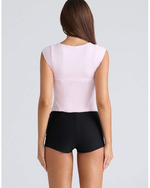 House Of Cb White The Cap Sleeve Corset Top