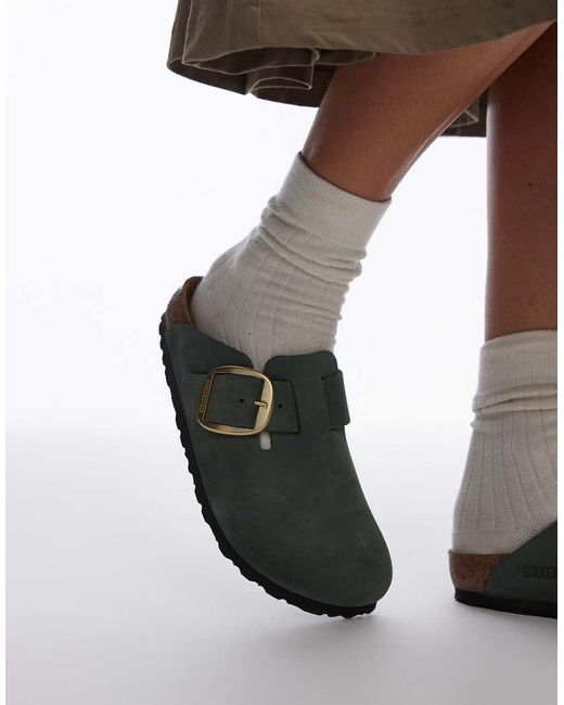 Birkenstock Green Boston Big Buckle Clogs