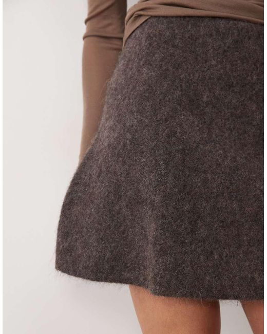 ARKET Brown Wool Mini Skirt